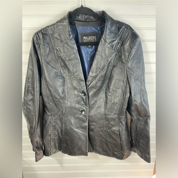 Wilsons Leather Jackets & Blazers - Wilsons Leather Pelle Studio Black 90s Leather Blazer Jacket Large Women’s GUC